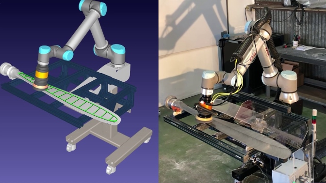 Полировка с помощью Universal robot UR3