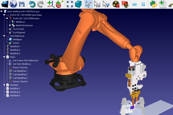 Robot Spot Welding with KUKA robot